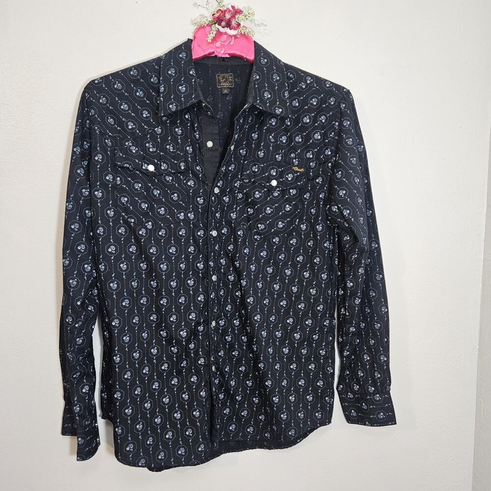 O'Neill Men's Modern Western Pearl Snap Button Shirt Rockabilly Retro Size M
